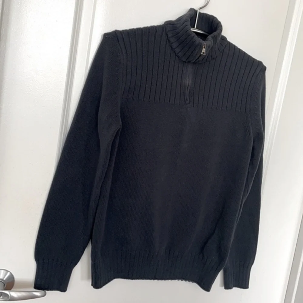 BANANA REPUBLIC | Women’s Navy Blue Quarter Zip Collared Pullover Sweatshirt